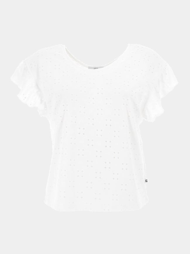 T-shirt ajouré pedrinagi blanc fille - Le Temps Des Cerises