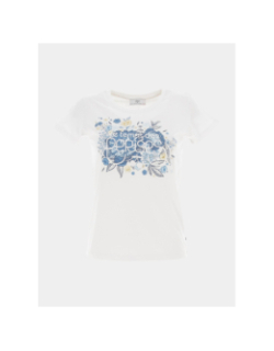 T-shirt logo fleurs gracygi blanc fille - Le Temps Des Cerises