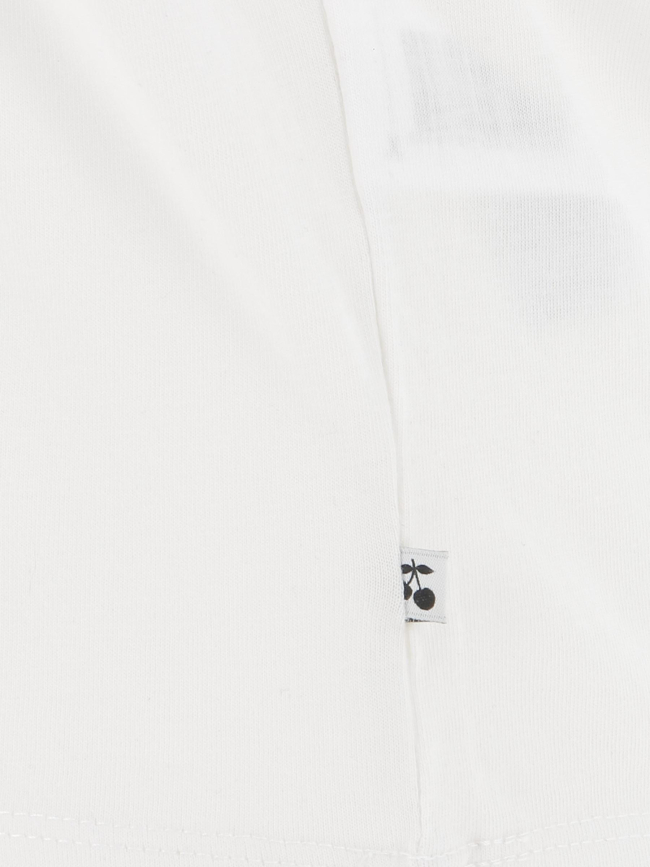 T-shirt logo fleurs gracygi blanc fille - Le Temps Des Cerises