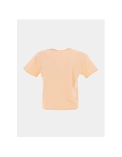 T-shirt crop logo orange fille - Guess