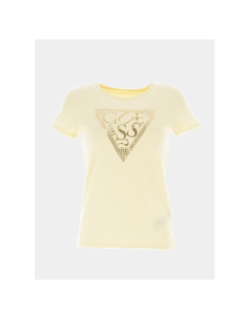 T-shirt éco cornsilk logo doré jaune fille - Guess