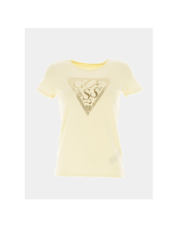 T-shirt éco cornsilk logo doré jaune fille - Guess