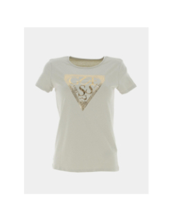 T-shirt éco logo light doré kaki fille - Guess