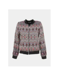 Veste bomber légère ponnie noir rouge femme - Deeluxe