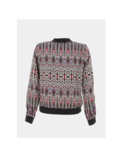 Veste bomber légère ponnie noir rouge femme - Deeluxe