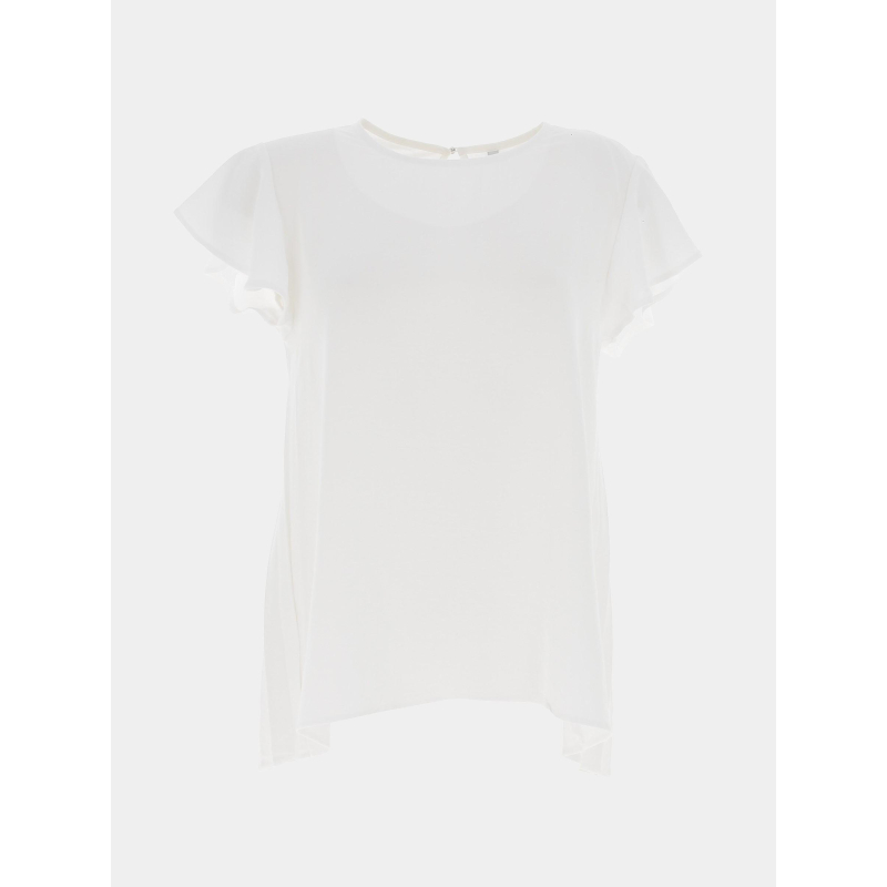 T-shirt kara dos plissé blanc femme - Tiffosi