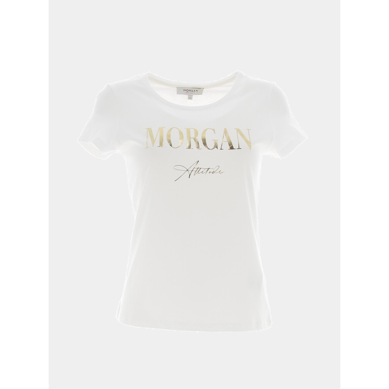 T-shirt attitude datti blanc doré femme - Morgan
