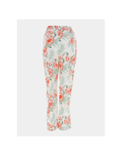 Pantalon fluide à fleurs sylvie blanc femme - Only