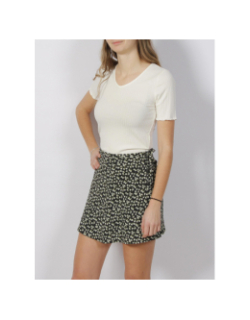 T-shirt fransiska côtelé blanc femme - JDY