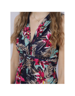 Robe fleurie rhiba bleu marine femme - Morgan