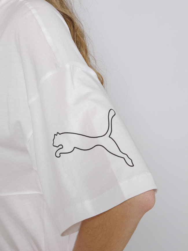 T-shirt ample block blanc femme - Puma