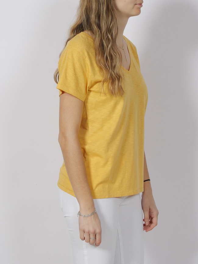 T-shirt studios logo brodé jaune femme - Superdry