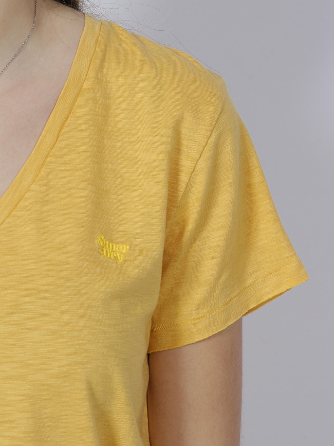 T-shirt studios logo brodé jaune femme - Superdry