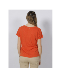T-shirt studios logo brodé orange femme - Superdry