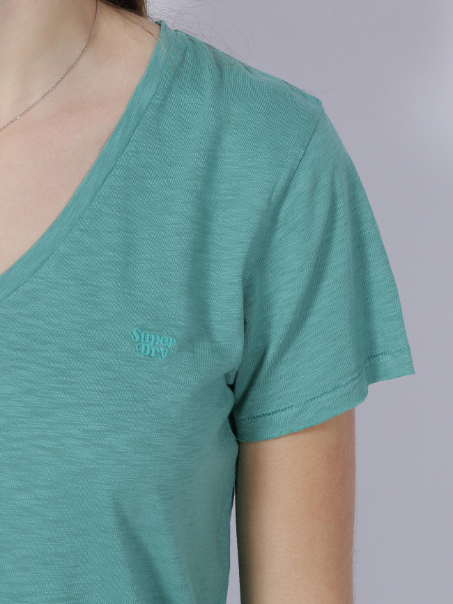 T-shirt studios logo brodé vert femme - Superdry