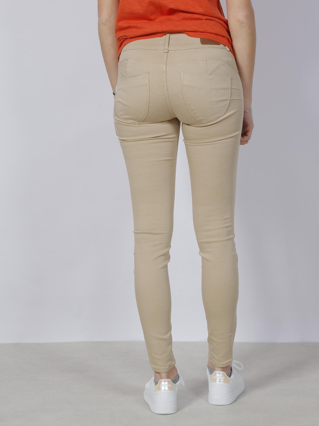 Jean skinny double up one size beige femme - Tiffosi