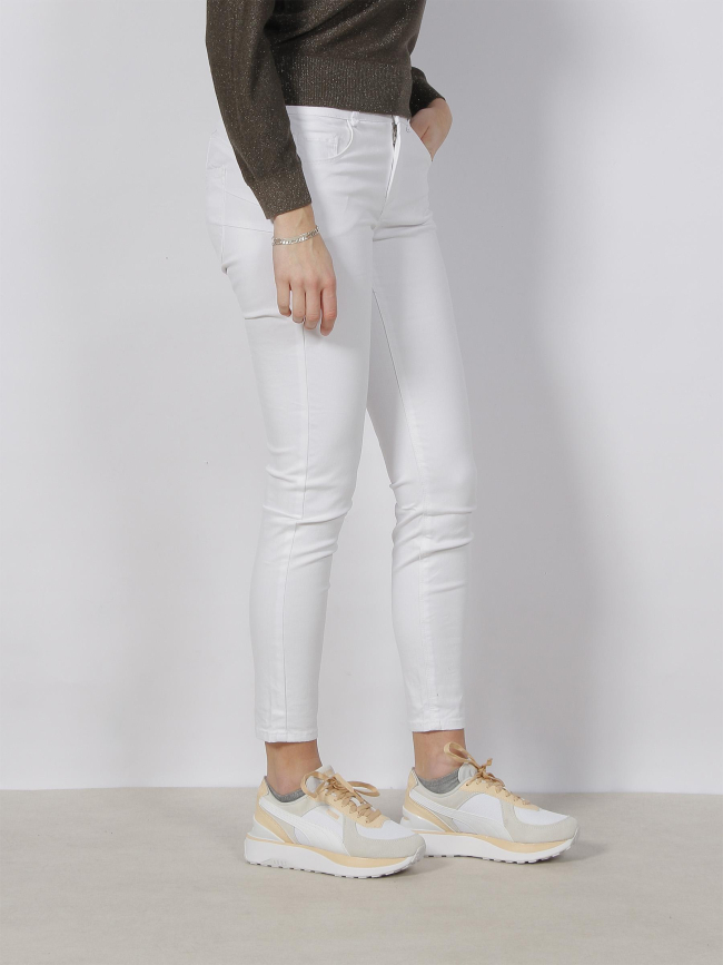 Jean skinny taille haute double up 431 blanc femme - Tiffosi