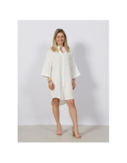 Robe chemise natali oversize blanc femme - Vero Moda