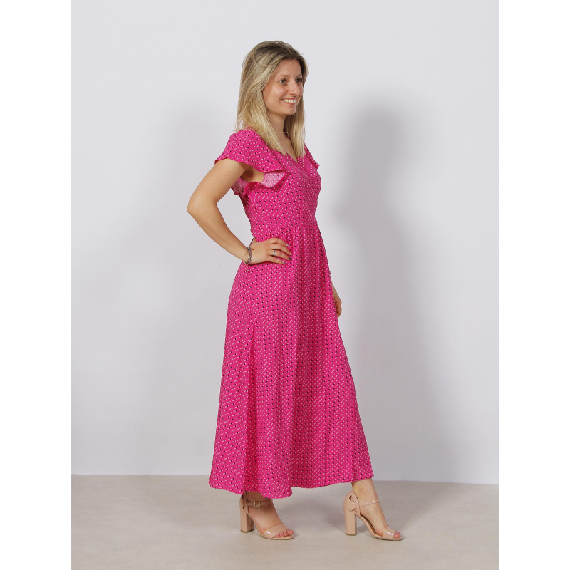 Robe portefeuille midi à pois naomi rose femme Only wimod