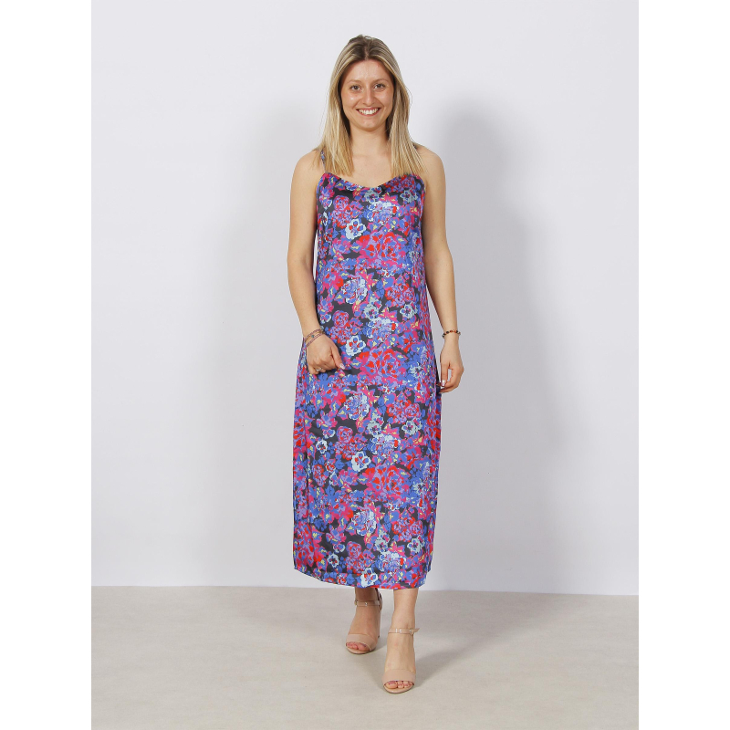 Robe midi à fleurs satin mayra multicolore femme - Only