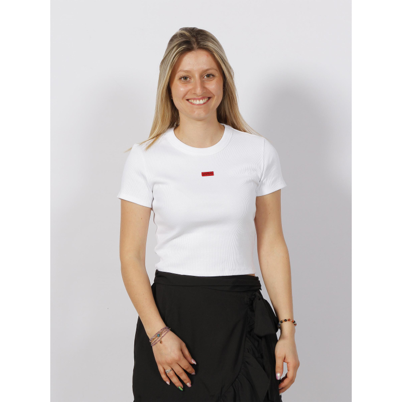 T-shirt crop deluisa blanc femme - Hugo
