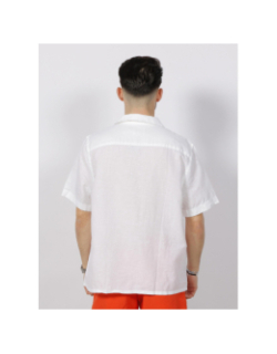 Chemise manches courtes en lin cuban blanc homme - Calvin Klein