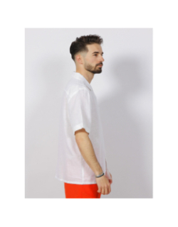 Chemise manches courtes en lin cuban blanc homme - Calvin Klein