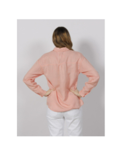 Chemise manches longues légère lin rose femme - Salsa