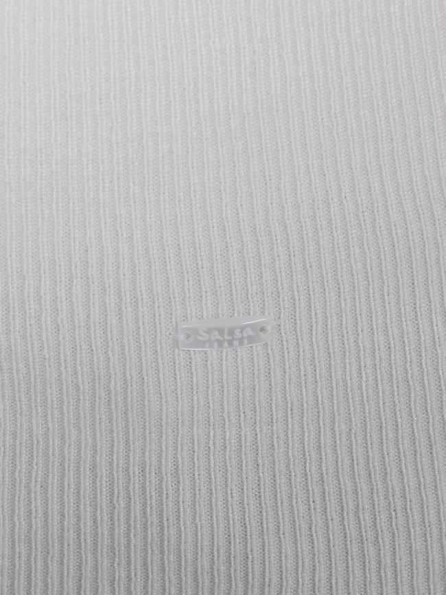 Pull maille rib bouton blanc femme - Salsa