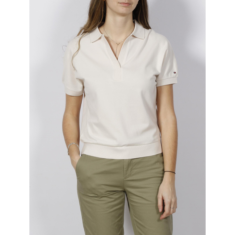 T-shirt polo relax beige femme - Tommy Hilfiger