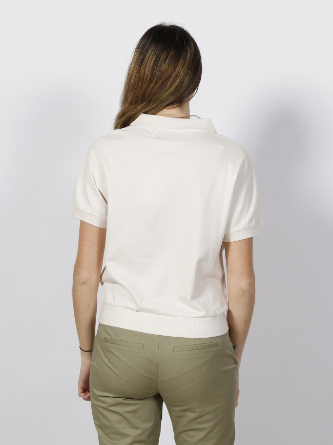 T-shirt polo relax beige femme - Tommy Hilfiger