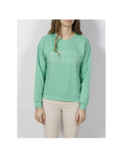 Sweat amour crème roma vert femme - Vero Moda