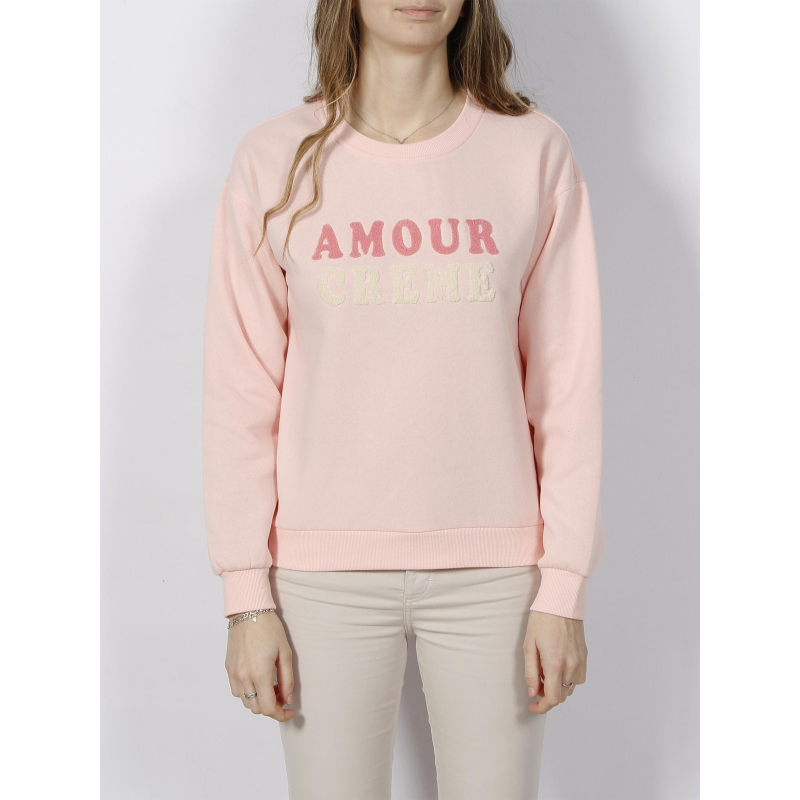 Sweat amour crème roma rose femme - Vero Moda