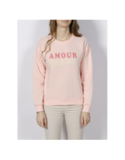 Sweat amour crème roma rose femme - Vero Moda