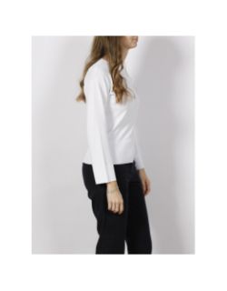 Pull fin bouton blanc femme - Armani Exchange