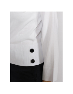 Pull fin bouton blanc femme - Armani Exchange