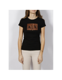 T-shirt strass reversible gold noir femme - Armani Exchange