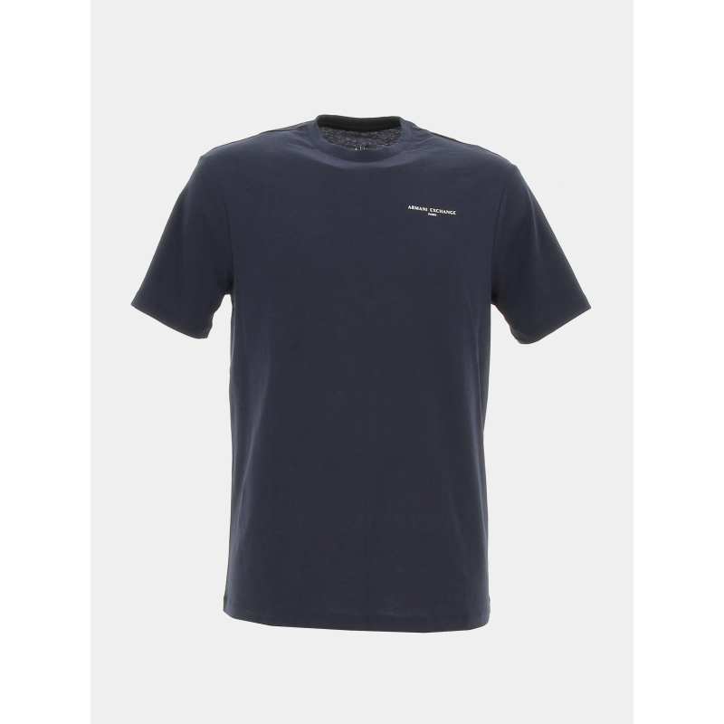 T-shirt uni logo bleu marine homme - Armani Exchange