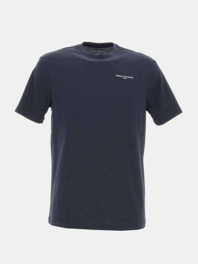 T-shirt uni logo bleu marine homme - Armani Exchange