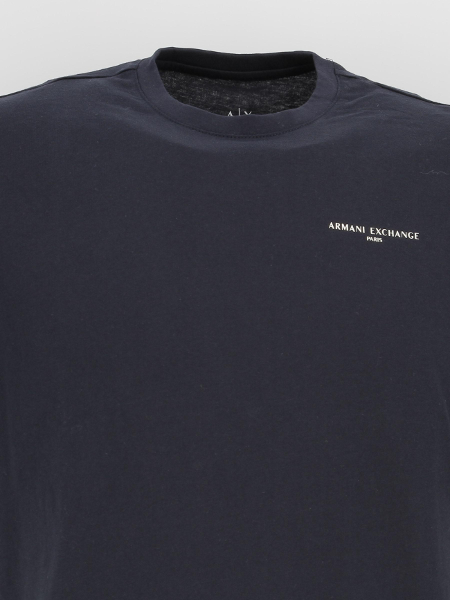 T-shirt uni logo bleu marine homme - Armani Exchange