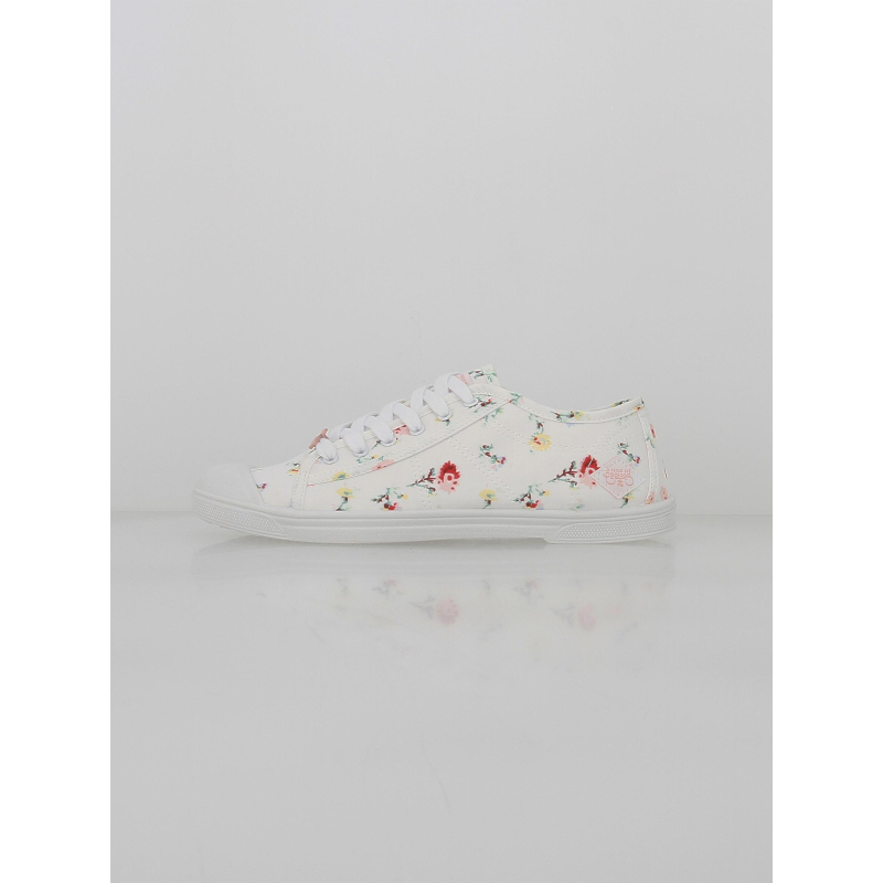 Chaussures en toile fleurs tila blanc femme - Le Temps Des Cerises