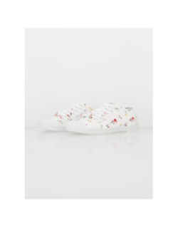Chaussures en toile fleurs tila blanc femme - Le Temps Des Cerises