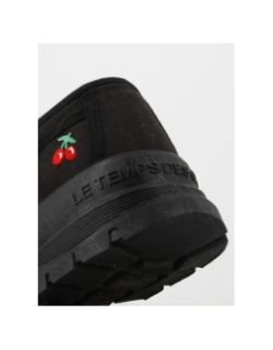 Baskets en toile lina noir femme - Le Temps Des Cerises