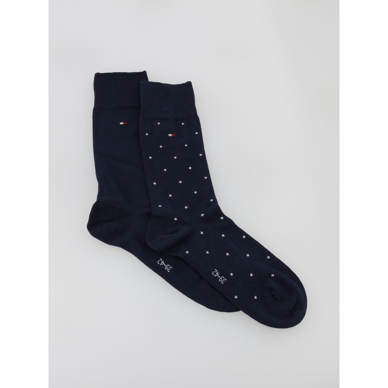 2 paires de chaussettes hautes bleu marine homme - Tommy Hilfiger