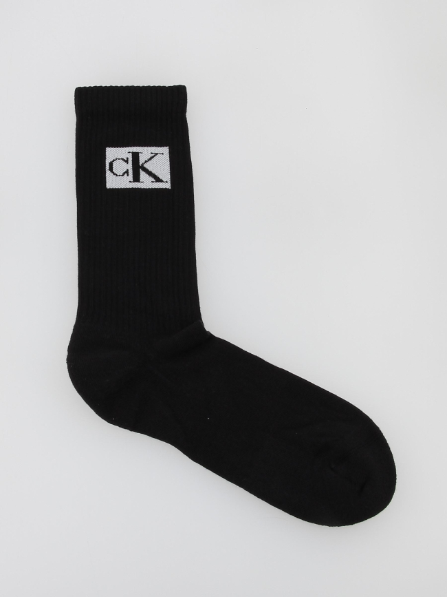 Pack 2 paires de chaussettes badge noir blanc homme - Calvin Klein