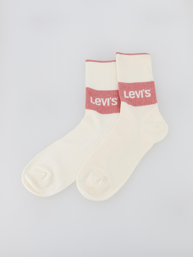 Pack 2 paires de chaussettes blanc rose - Lev'is