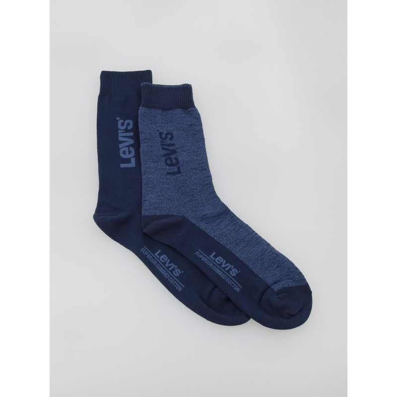 Pack 2 paires de chaussettes hautes mouline bleu - Levi's