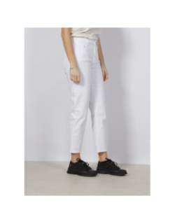 Jean mom emily stretch blanc femme - Only