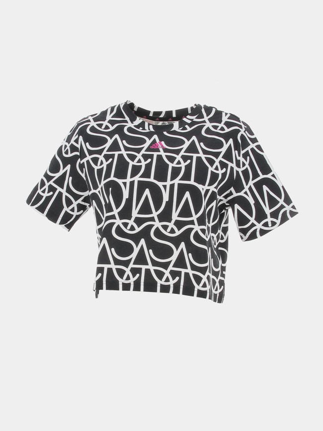 T-shirt crop bluv 2 noir blanc fille - Adidas