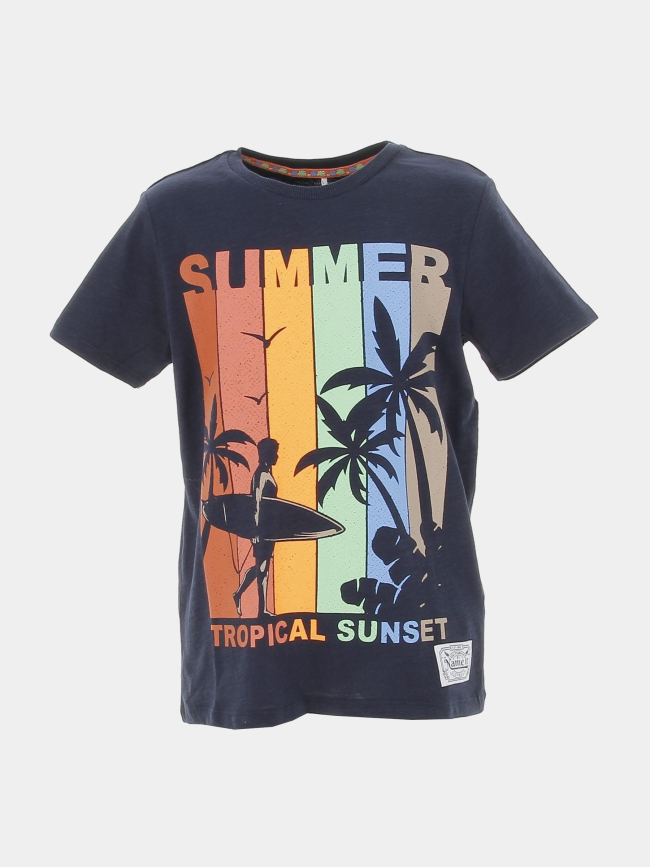 T-shirt summer tropical flaska bleu marine enfant - Name It